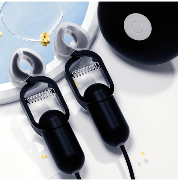GALAKU - Honey Peach Nipple Clamps (Chargeable - Black) GALAKU - Honey Peach Nipple Clamps (Chargeable - Black)